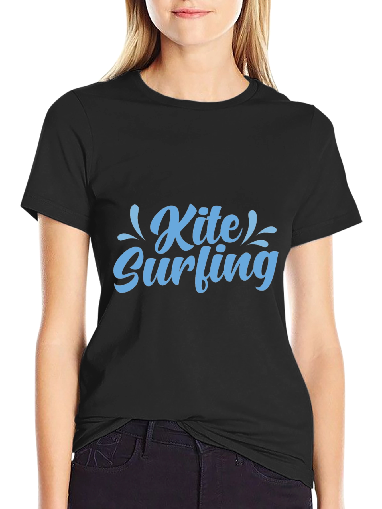 Kite Surfing Graphic Black Tee