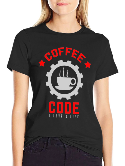 Coffee Code Graphic T-Shirt - Black