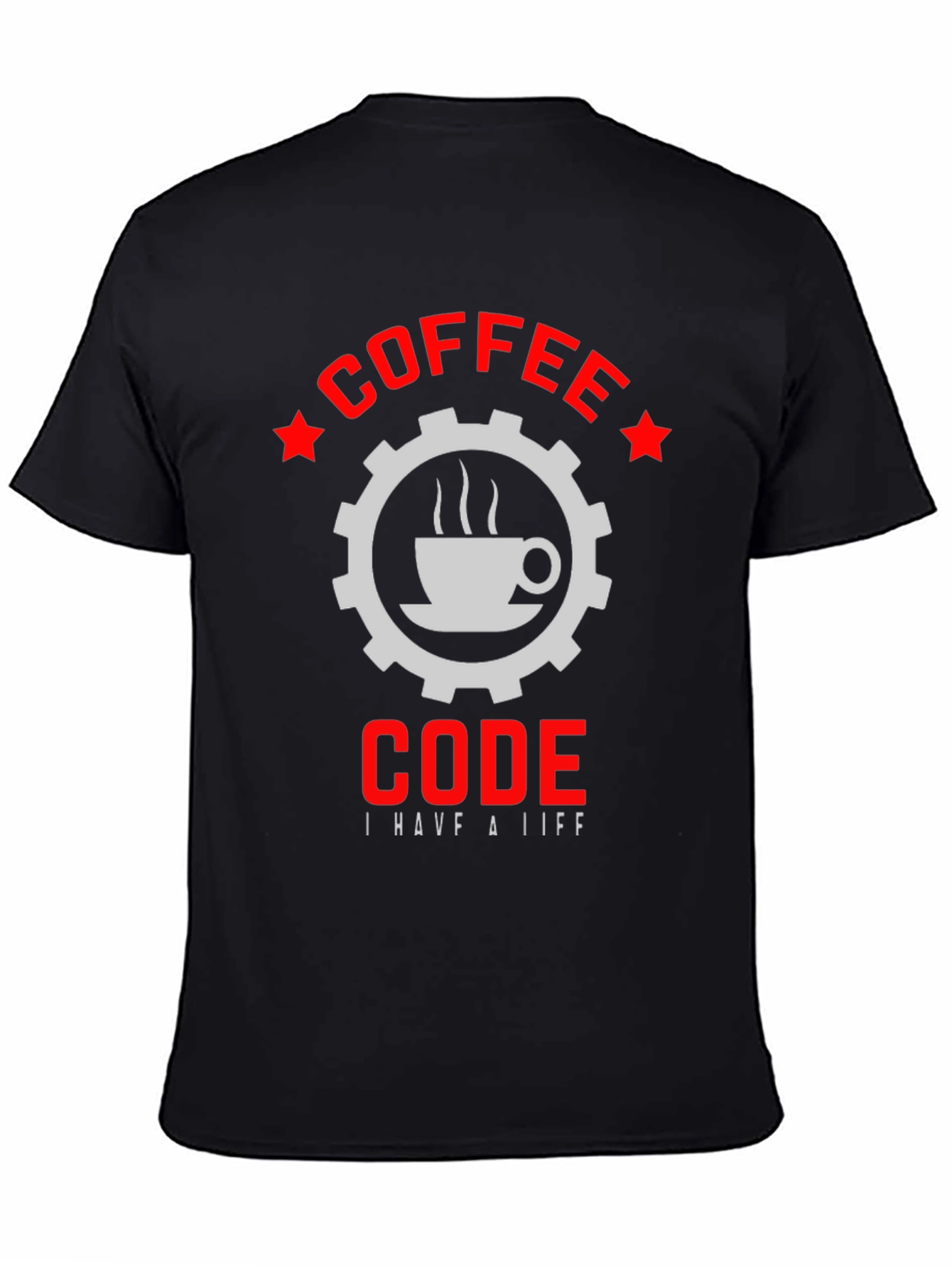 Coffee Code Graphic T-Shirt - Black