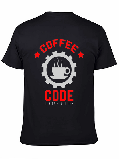 Coffee Code Graphic T-Shirt - Black