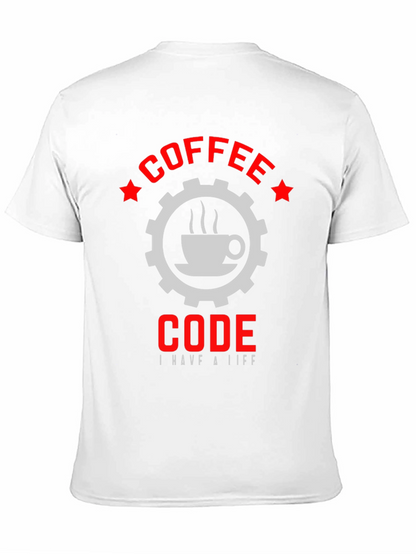 Coffee Code Graphic T-Shirt - Black