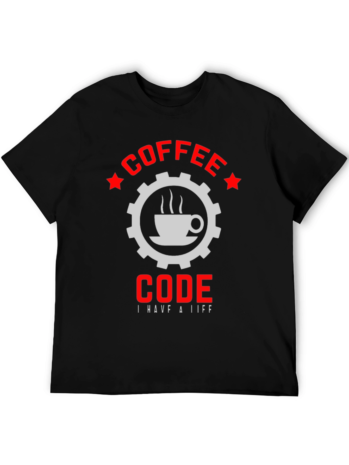 Coffee Code Graphic T-Shirt - Black