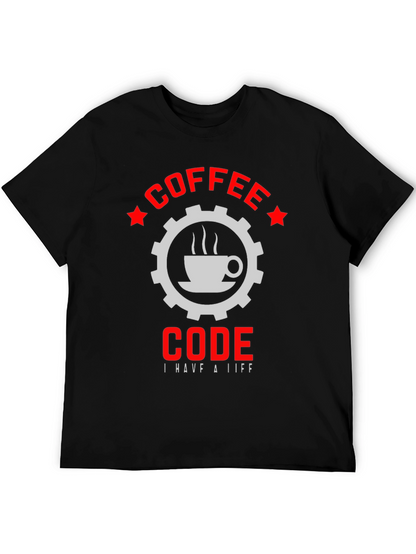 Coffee Code Graphic T-Shirt - Black