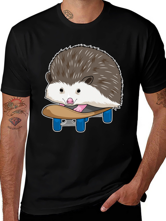 Hedgehog Skateboard T-Shirt - Cute Animal Graphic Tee