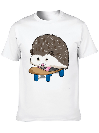 Hedgehog Skateboard T-Shirt - Cute Animal Graphic Tee