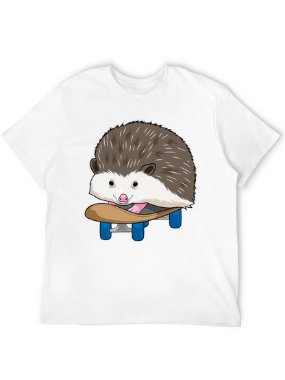 Hedgehog Skateboard T-Shirt - Cute Animal Graphic Tee