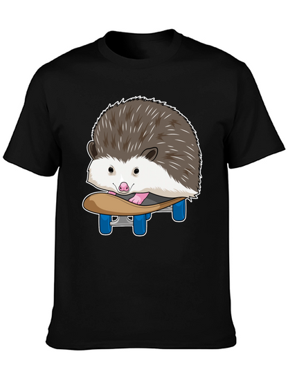 Hedgehog Skateboard T-Shirt - Cute Animal Graphic Tee