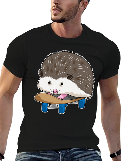 Hedgehog Skateboard T-Shirt - Cute Animal Graphic Tee
