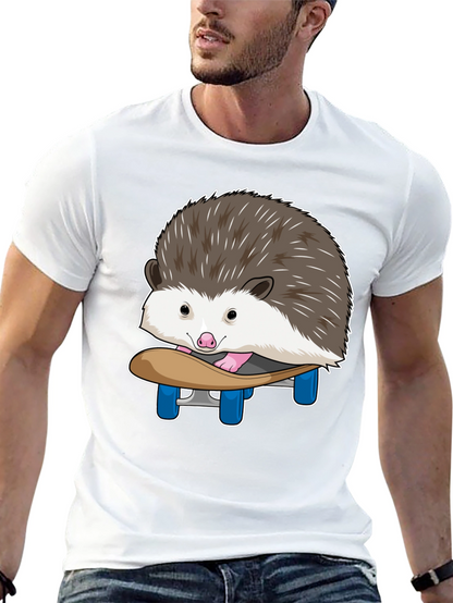 Hedgehog Skateboard T-Shirt - Cute Animal Graphic Tee
