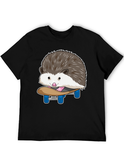Hedgehog Skateboard T-Shirt - Cute Animal Graphic Tee