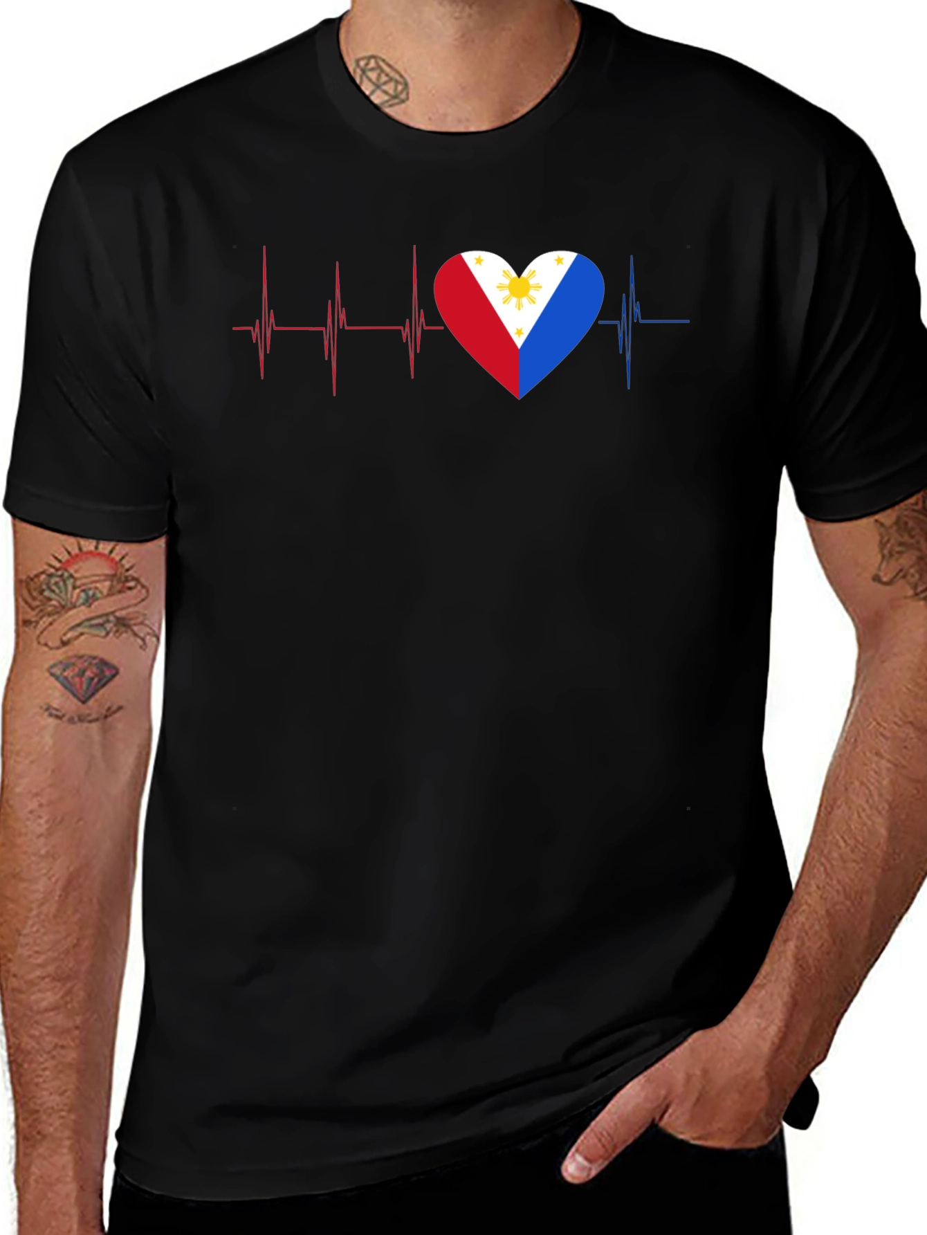 Philippines Heartbeat Flag T-Shirt