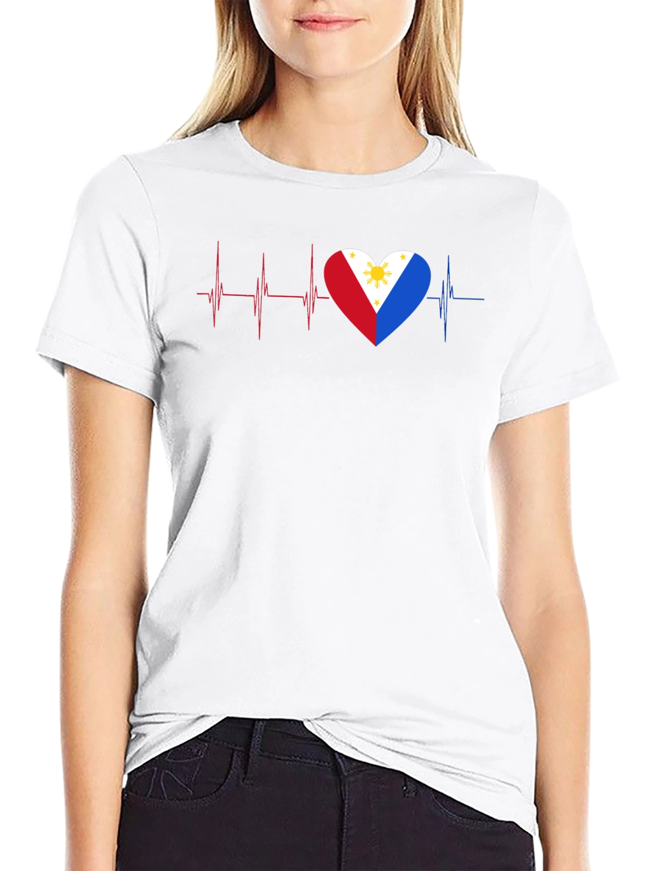 Philippines Heartbeat Flag T-Shirt