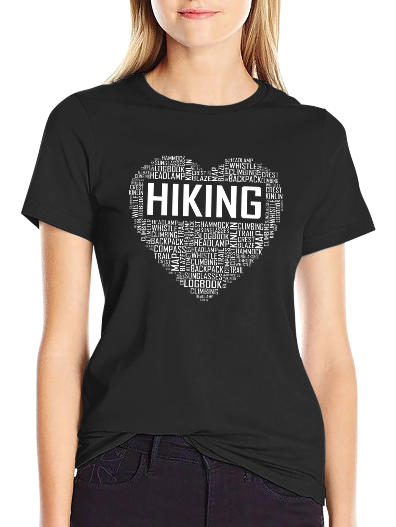 Hiking Heart Word Art T-Shirt