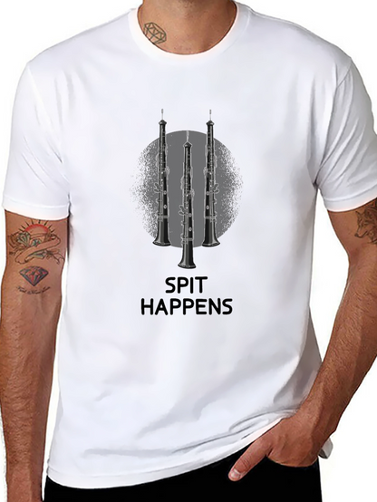 Spit Happens Oboe T-Shirt - Musician Humor Tee