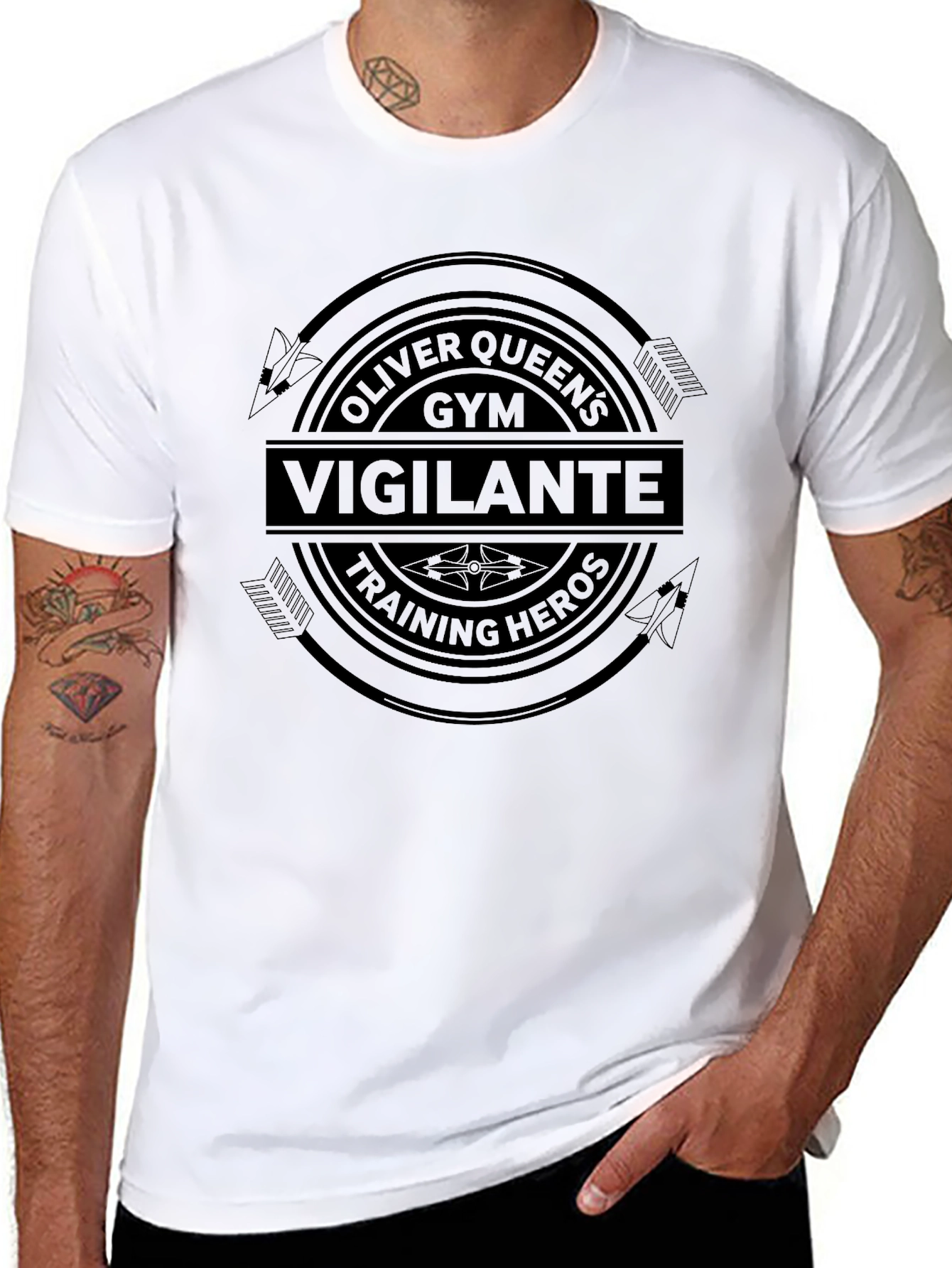 Oliver Queens Gym Vigilante Training Heroes T-Shirt