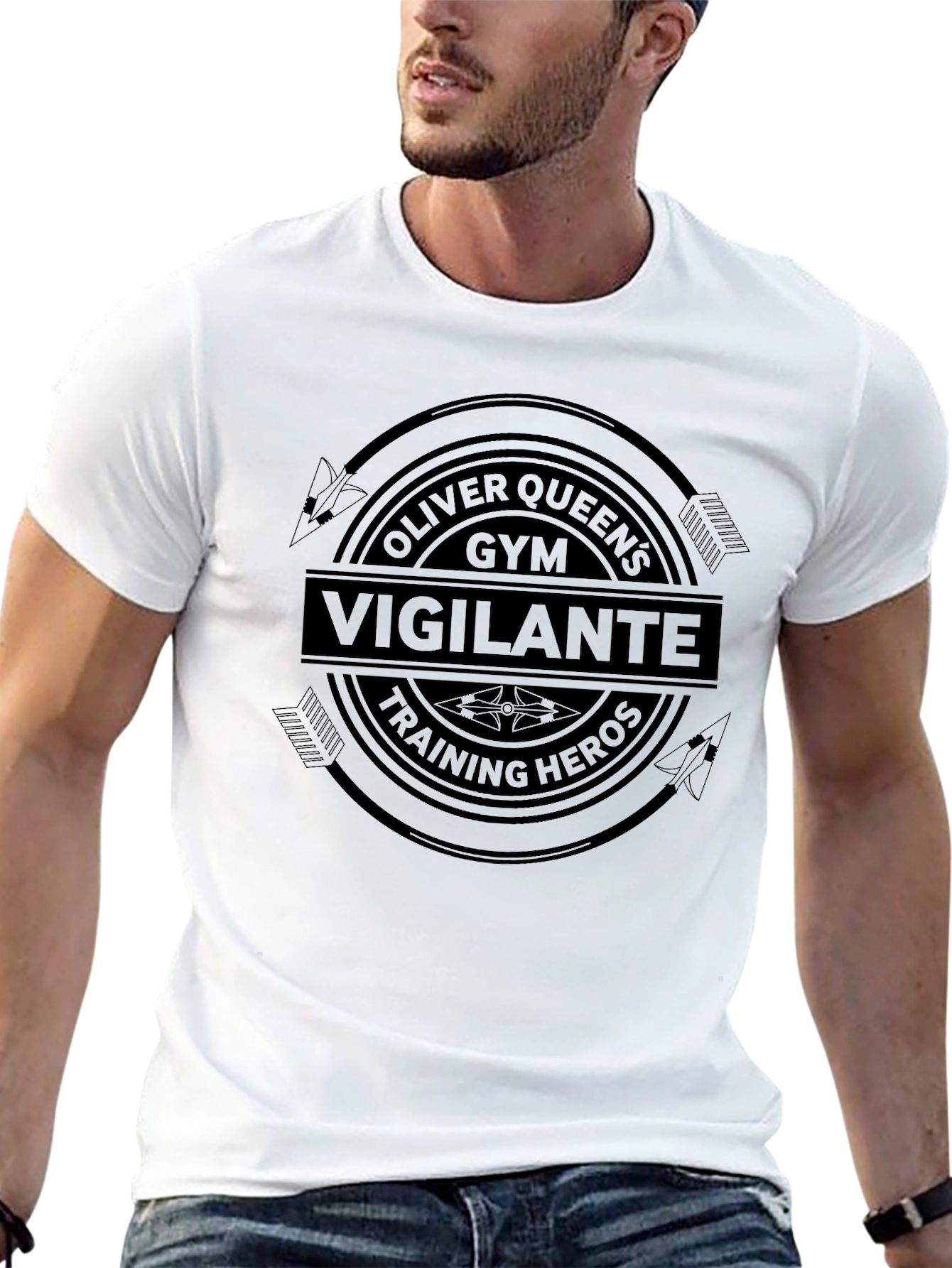 Oliver Queens Gym Vigilante Training Heroes T-Shirt