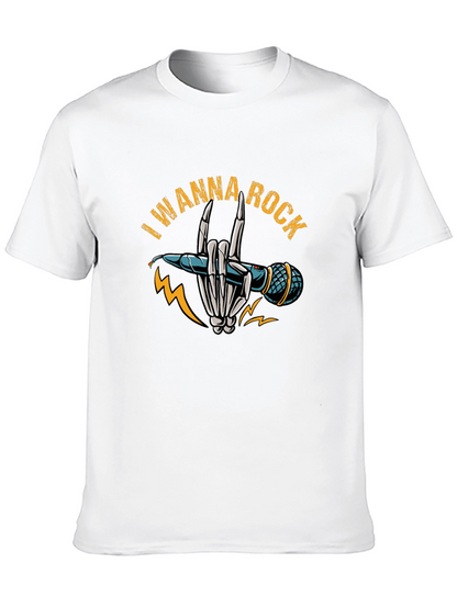 I Wanna Rock Black Graphic T-Shirt