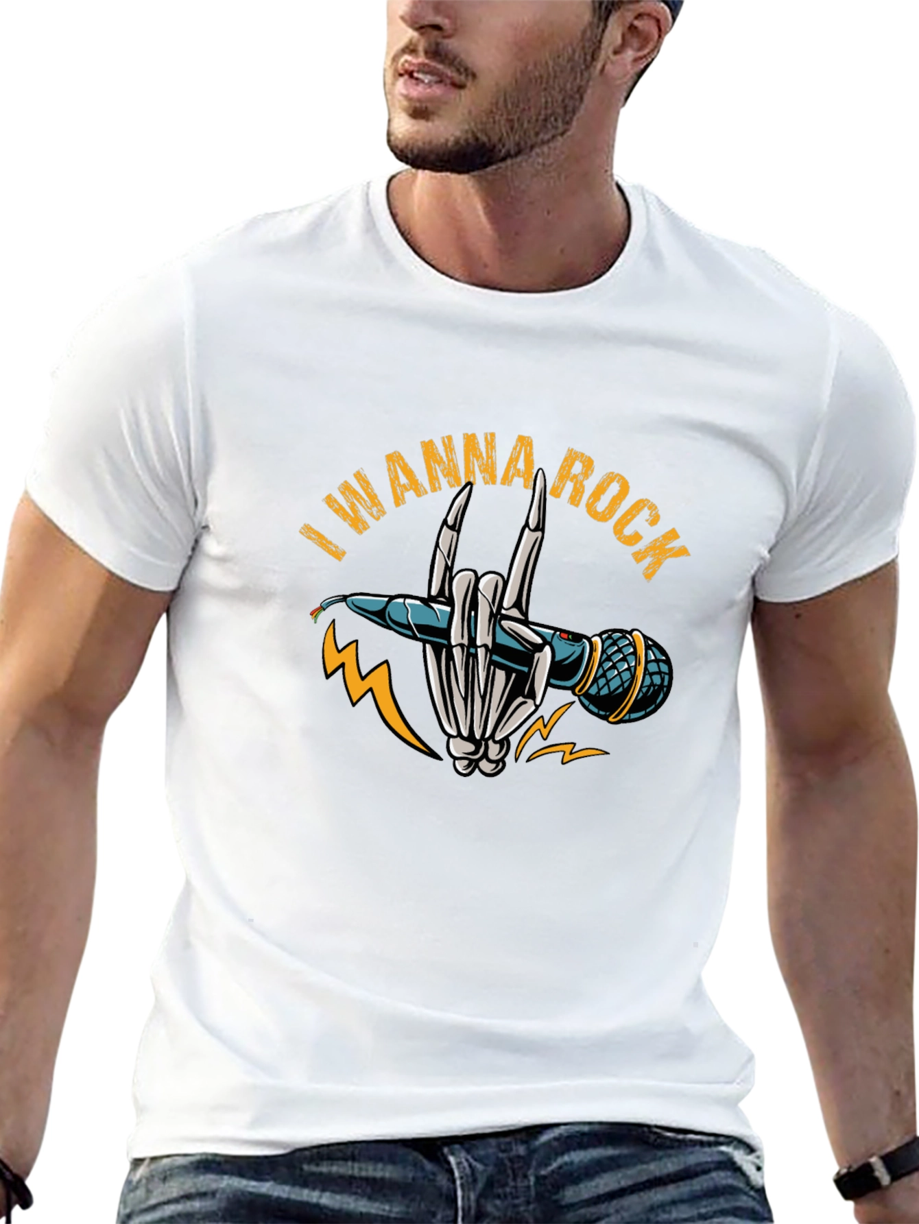 I Wanna Rock Black Graphic T-Shirt