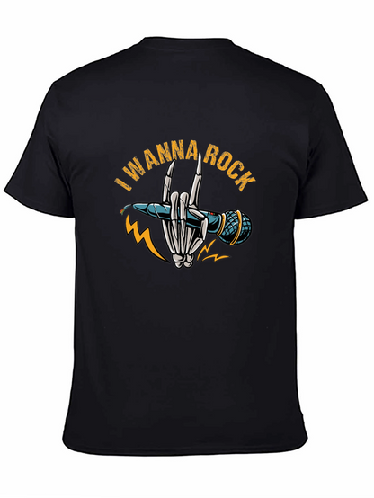 I Wanna Rock Black Graphic T-Shirt