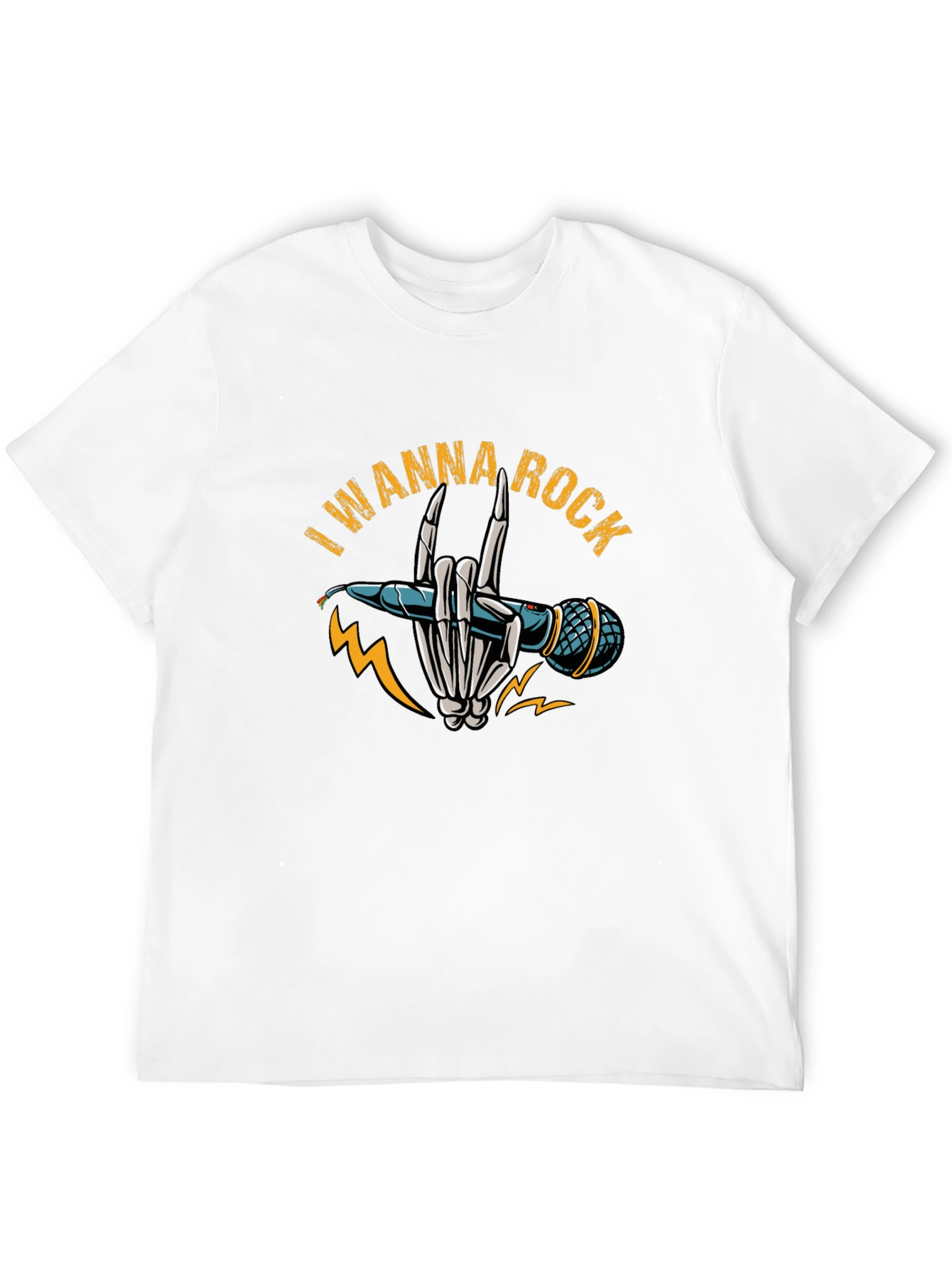 I Wanna Rock Black Graphic T-Shirt