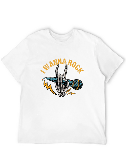 I Wanna Rock Black Graphic T-Shirt