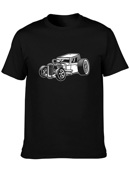 Cool Hot Rod Car Graphic T-Shirt - Black