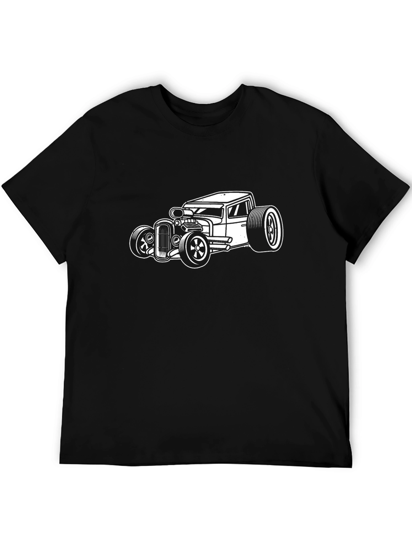 Cool Hot Rod Car Graphic T-Shirt - Black