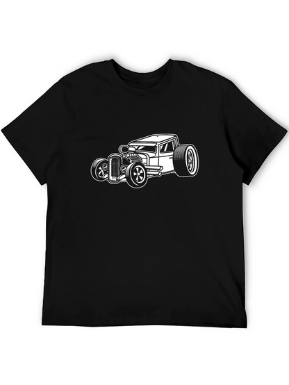 Cool Hot Rod Car Graphic T-Shirt - Black