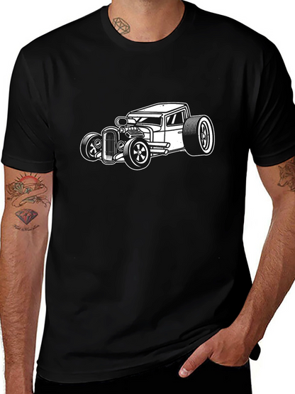 Cool Hot Rod Car Graphic T-Shirt - Black