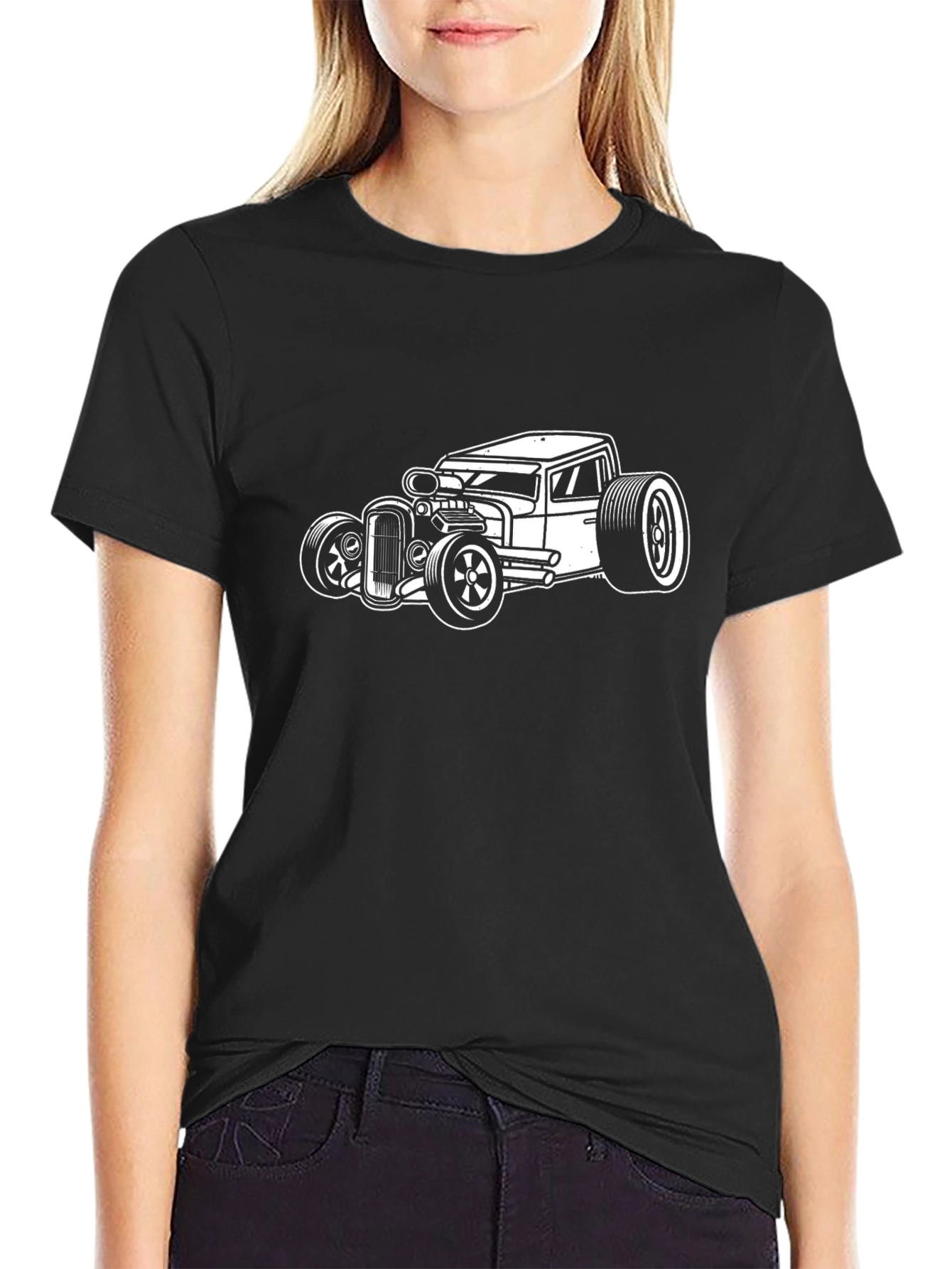 Cool Hot Rod Car Graphic T-Shirt - Black