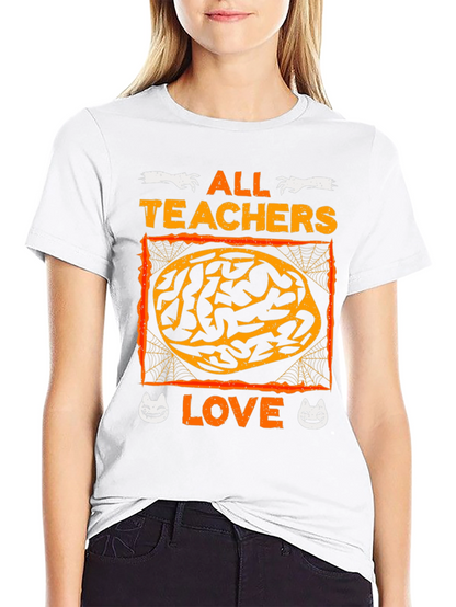Halloween Teachers Love Brains T-Shirt