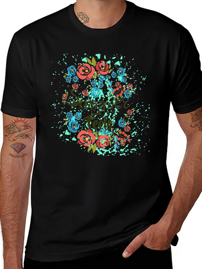 Floral Summer T-Shirt - Stylish Black Tee