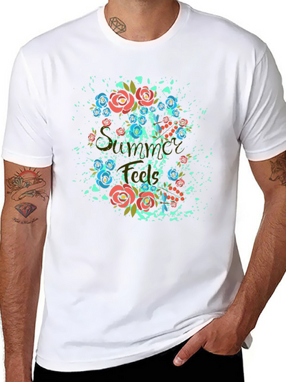 Floral Summer T-Shirt - Stylish Black Tee