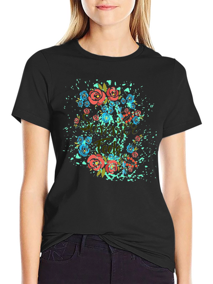 Floral Summer T-Shirt - Stylish Black Tee