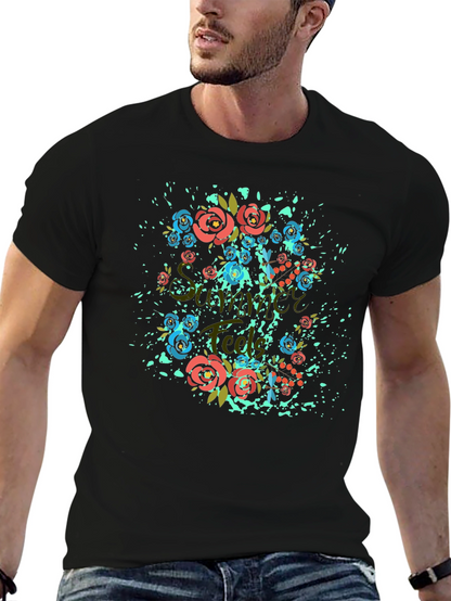 Floral Summer T-Shirt - Stylish Black Tee