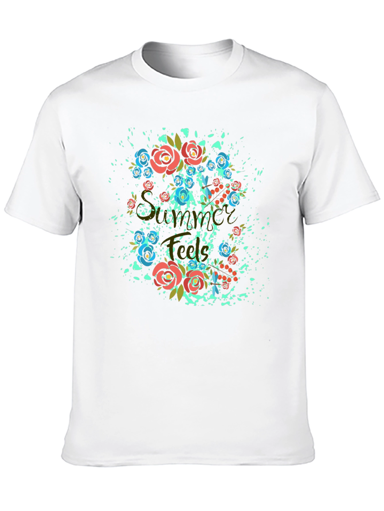 Floral Summer T-Shirt - Stylish Black Tee