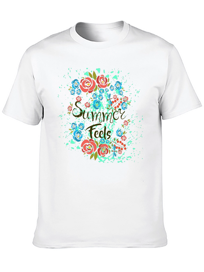 Floral Summer T-Shirt - Stylish Black Tee