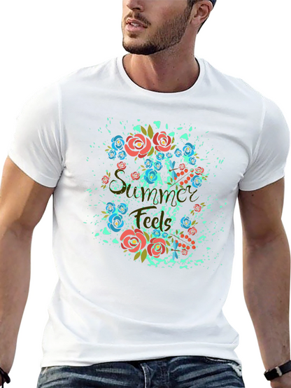 Floral Summer T-Shirt - Stylish Black Tee