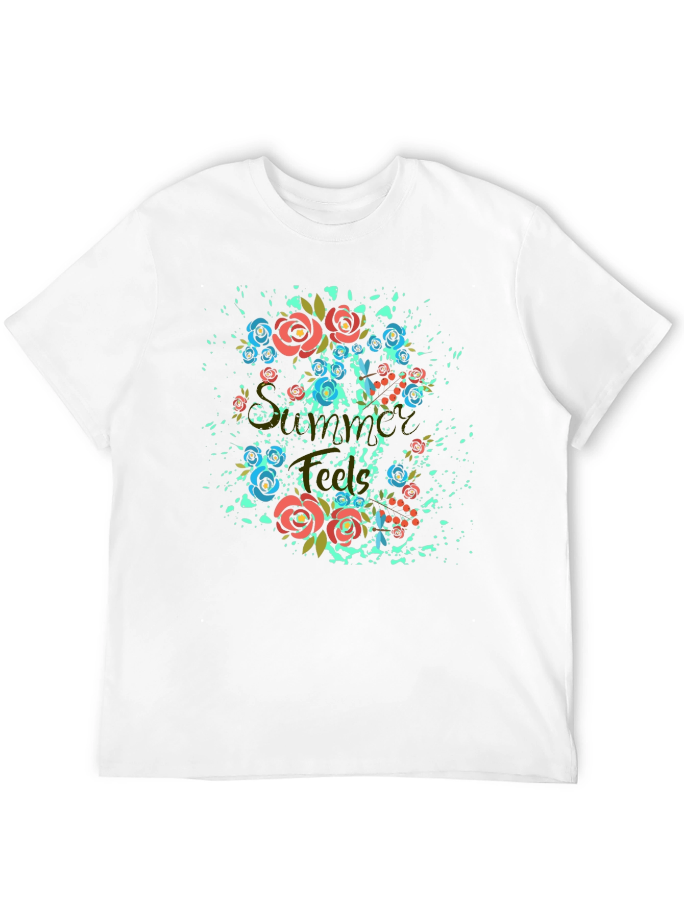 Floral Summer T-Shirt - Stylish Black Tee