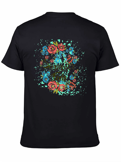 Floral Summer T-Shirt - Stylish Black Tee