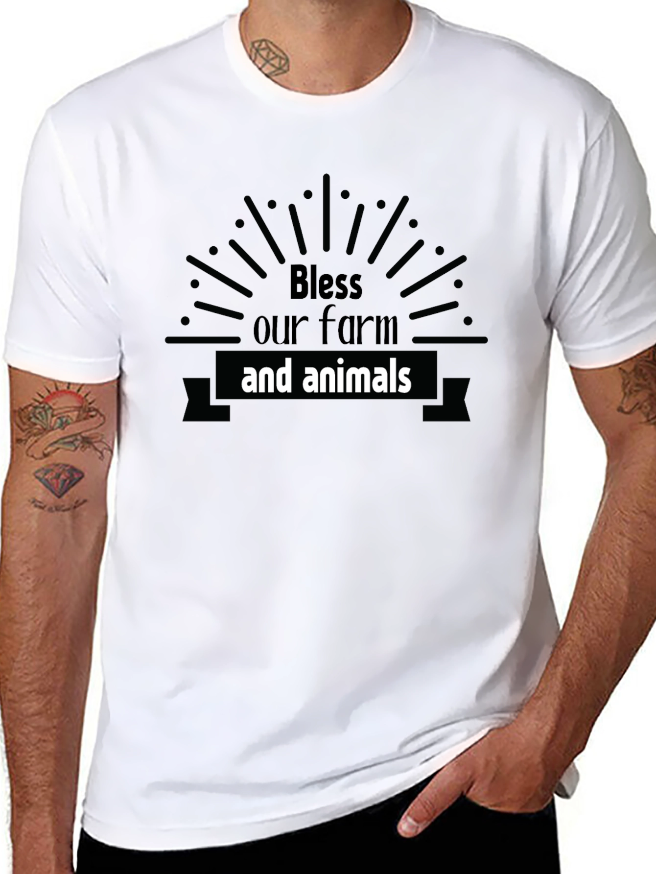 Bless Our Farm & Animals Black Graphic Tee