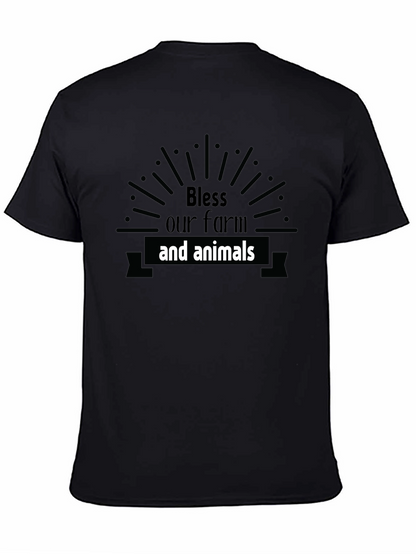 Bless Our Farm & Animals Black Graphic Tee