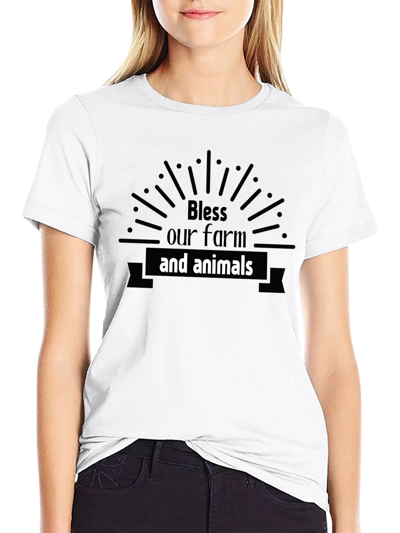 Bless Our Farm & Animals Black Graphic Tee