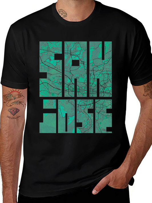 San Jose Map Graphic Tee - Black