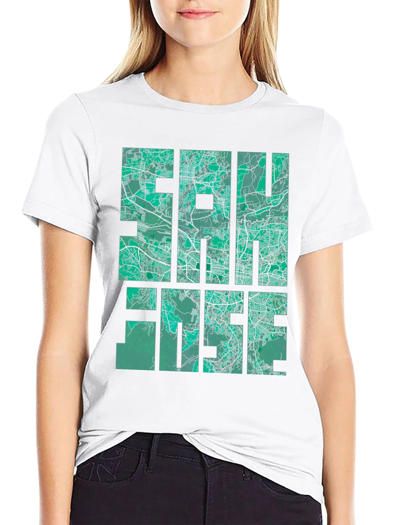 San Jose Map Graphic Tee - Black