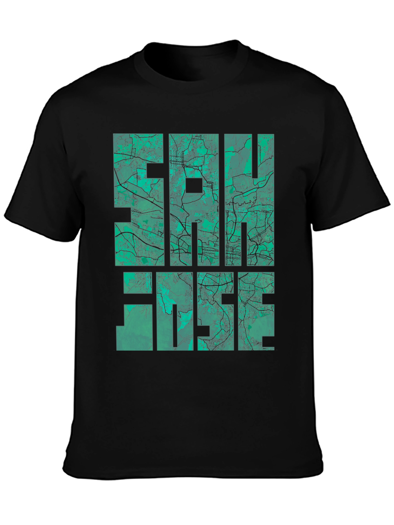 San Jose Map Graphic Tee - Black