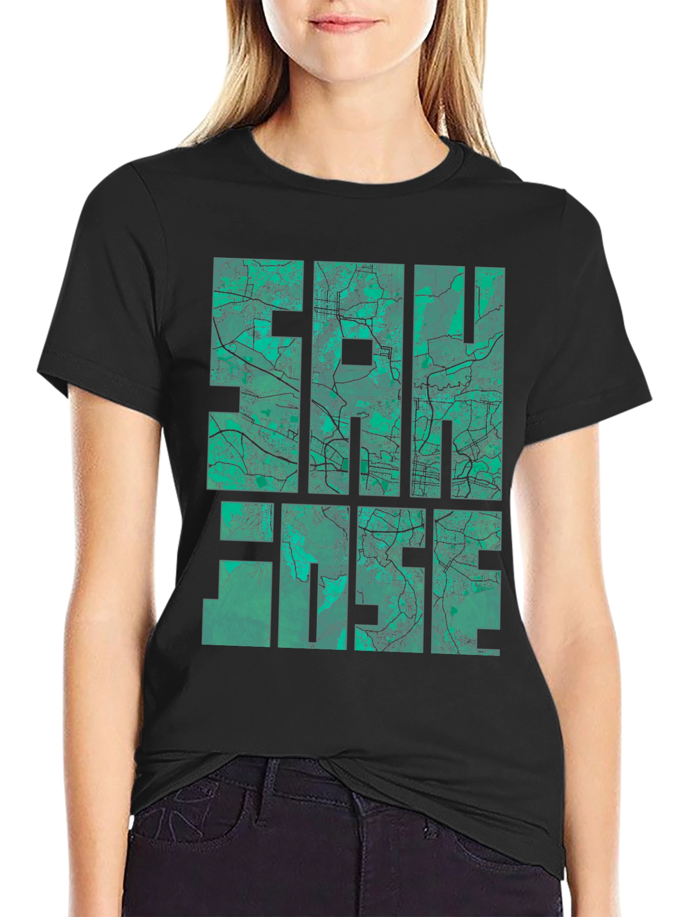 San Jose Map Graphic Tee - Black