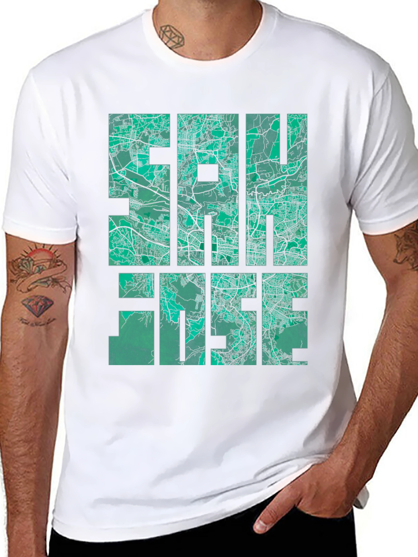 San Jose Map Graphic Tee - Black
