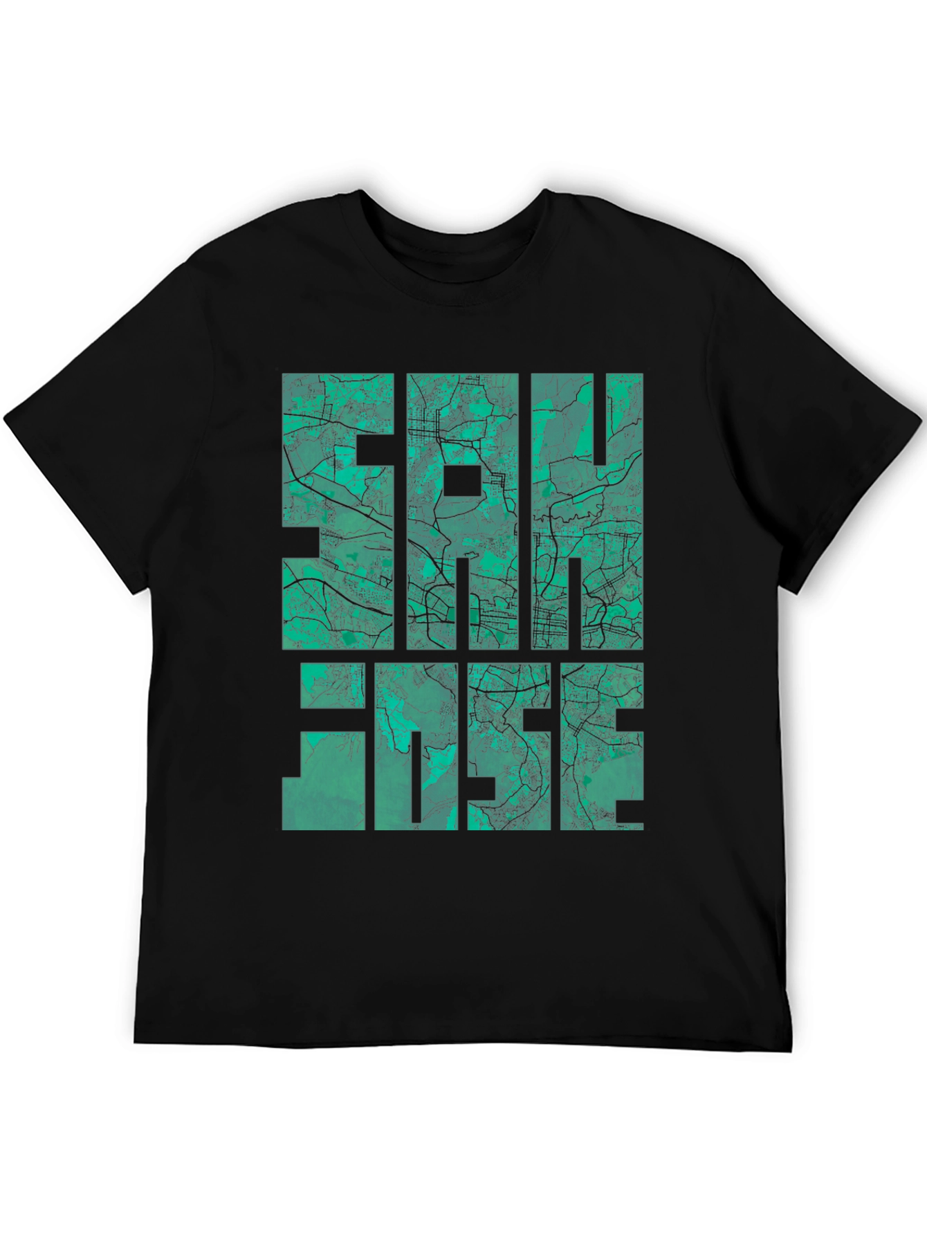 San Jose Map Graphic Tee - Black