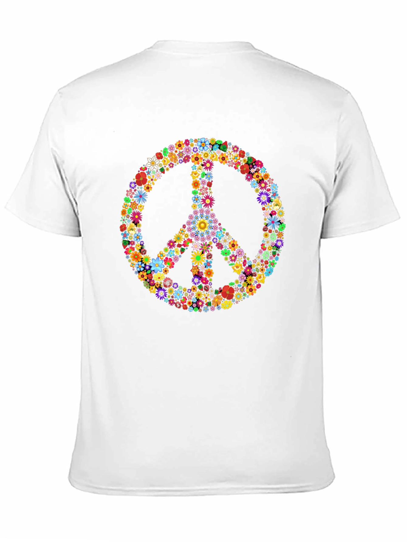 Floral Peace Sign Graphic T-Shirt
